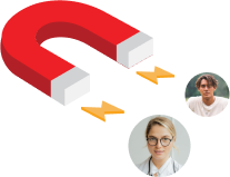 Magnet illustration depicting the automated reactivation of silent customers into repeat revenue