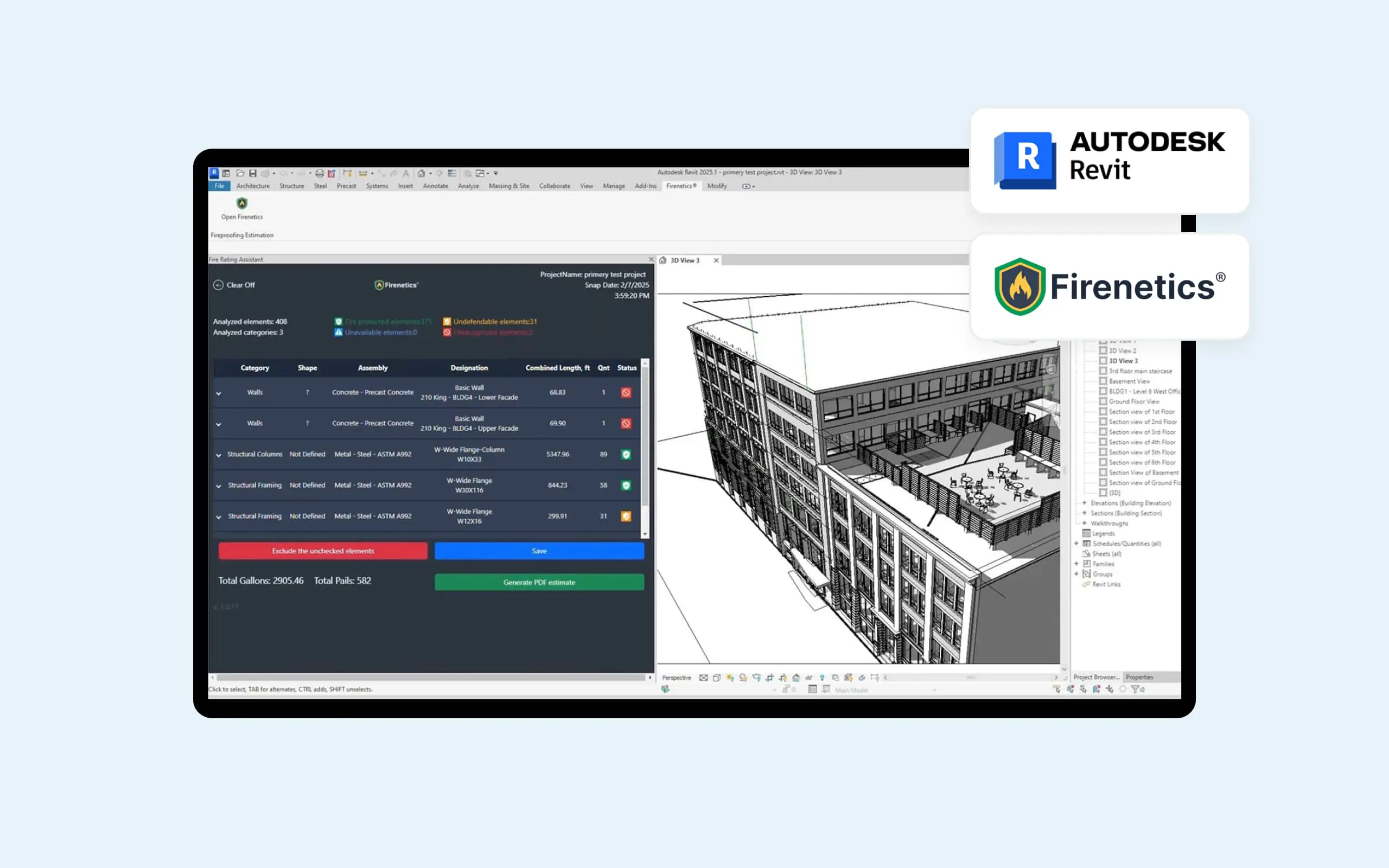 Firenetics: custom BIM, fire rating plugin for Revit