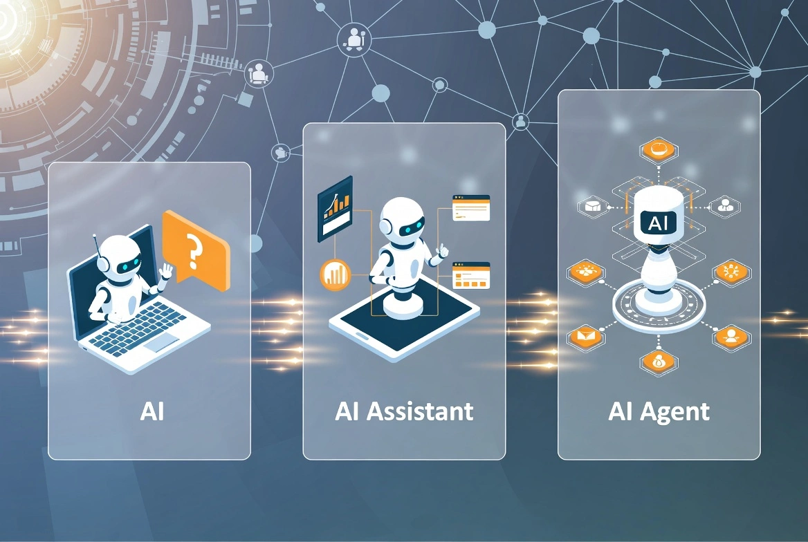 AI types comparison: chatbot, assistant and AI agent